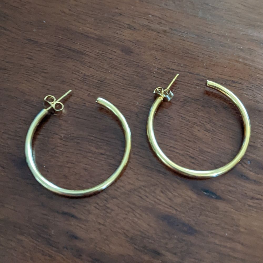 Gold Hoop Earrings - Picture 3 of 5